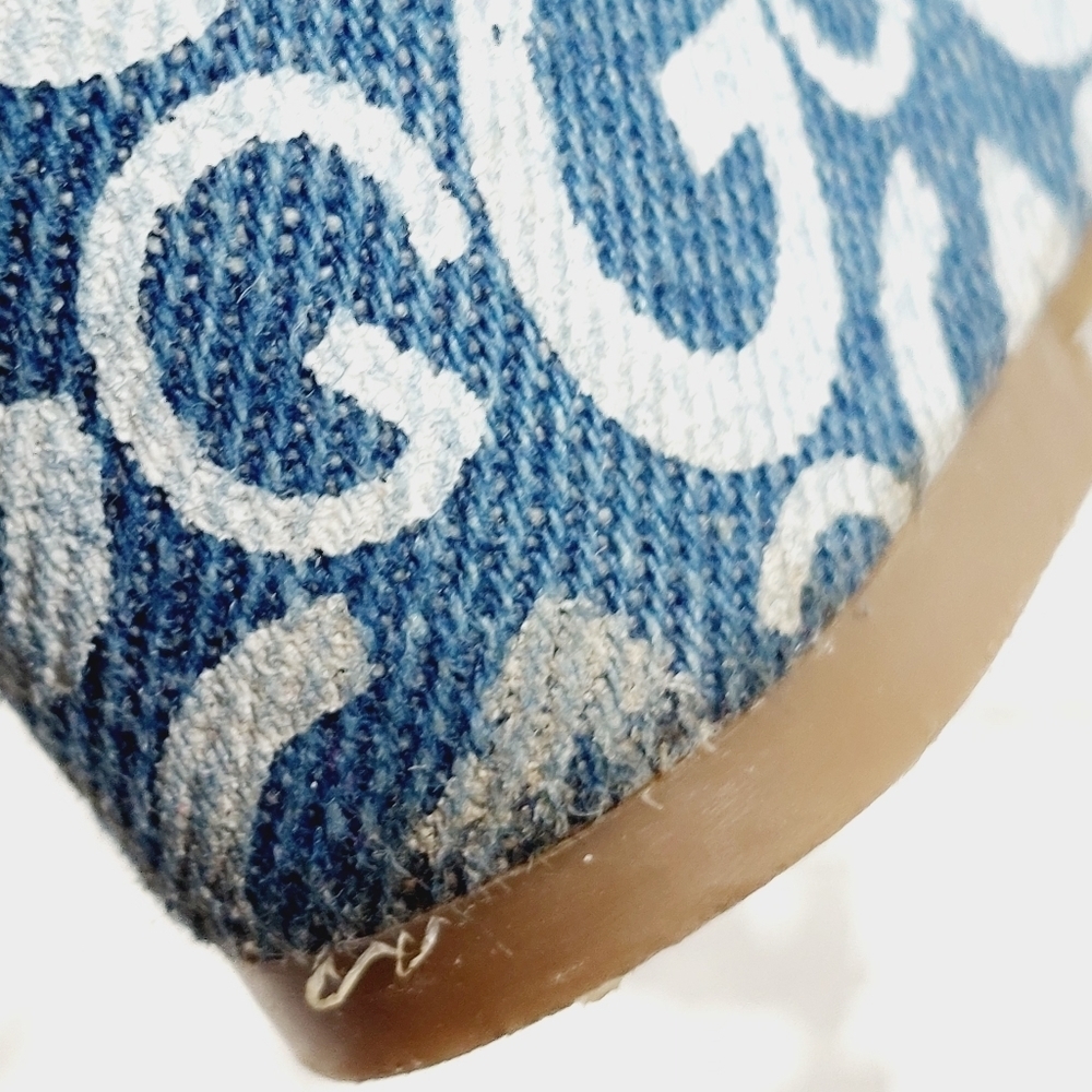 Guess Womens Donny Shoes White Blue Signature Logo Wedge Platform Sandals D54 - Picture 12 of 15